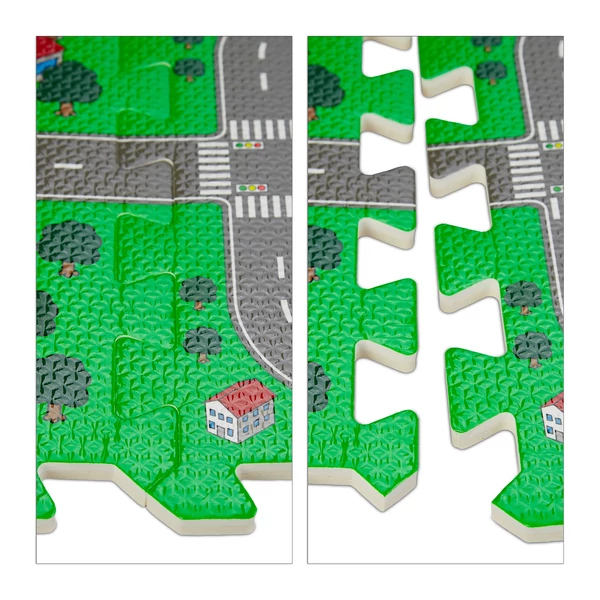 Város mintás Habszivacs Puzzle Szőnyeg Gyerekeknek