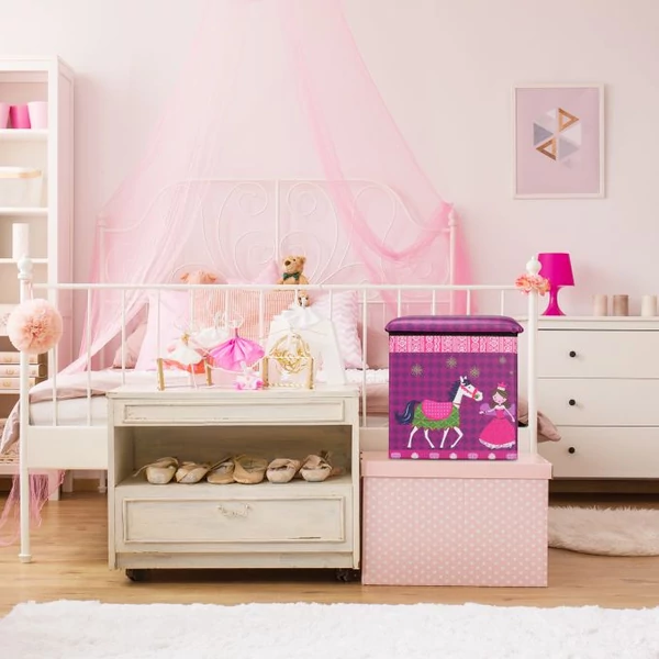 Királylány Gyerekszobai Puff, Tárolóval