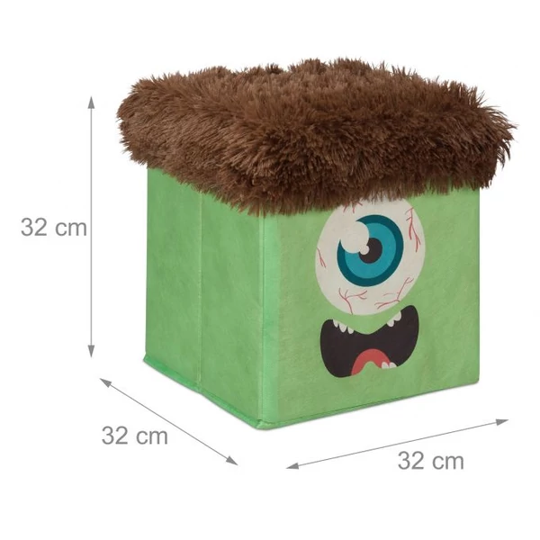 MONSTER Gyermek Puff, Tárolóval, 2 Színben