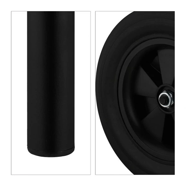 Görgős kerekek egy gurulós tűzifa szállító és tároló állvány alján