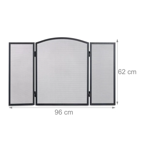 acélból készült kandallórács kihajtva külső méretekkel