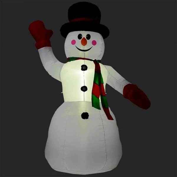 SNOWMAN Kültéri Óriás Felfújható Világító Hóember, LED-es Hóember 240 cm Magas