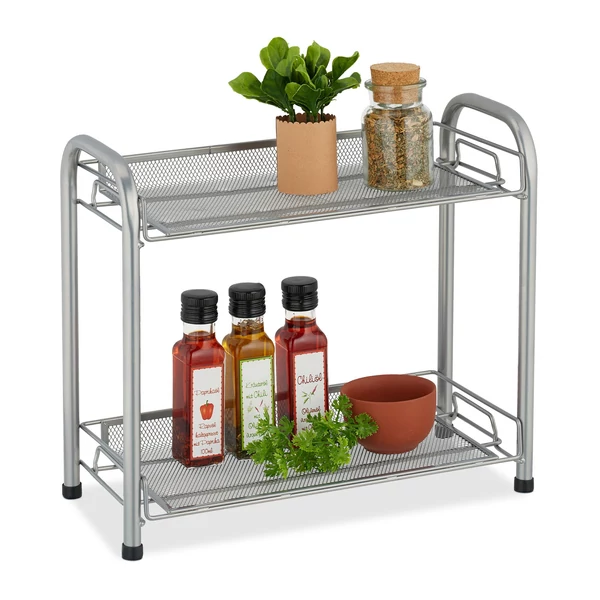 GIMAL natúr színű fém polc és tárolóállvány szabadonálló kialakítással