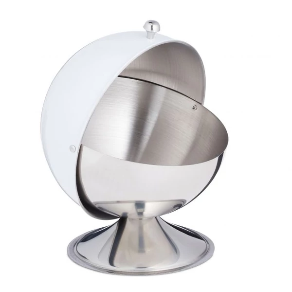 Fehér tetős cukortartó gömb üresen szemből