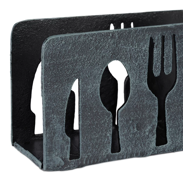 KVK mart evőeszköz mintákkal díszített álló asztali szalvétatartó üresen