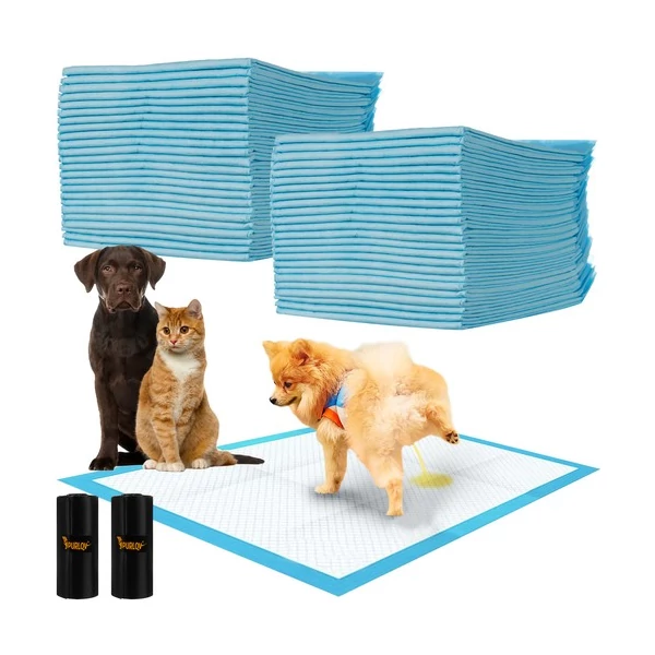 50 db-os szettben 60 x 90 cm méretű kutyapelenka szett cicáknak és kutyáknak