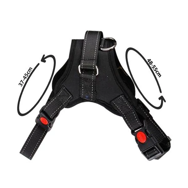 Kutyahám fekete színben kistestű kutyáknak állítható mellkas és nyakrésszel méretekkel