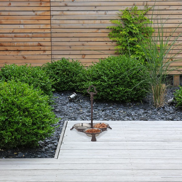 COOPER Tripla Kutyatál Öntöttvas Állvánnyal