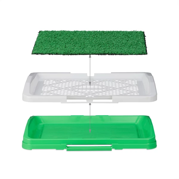 Három különálló részből álló műanyag beltéri kutya wc kisállat toalett 