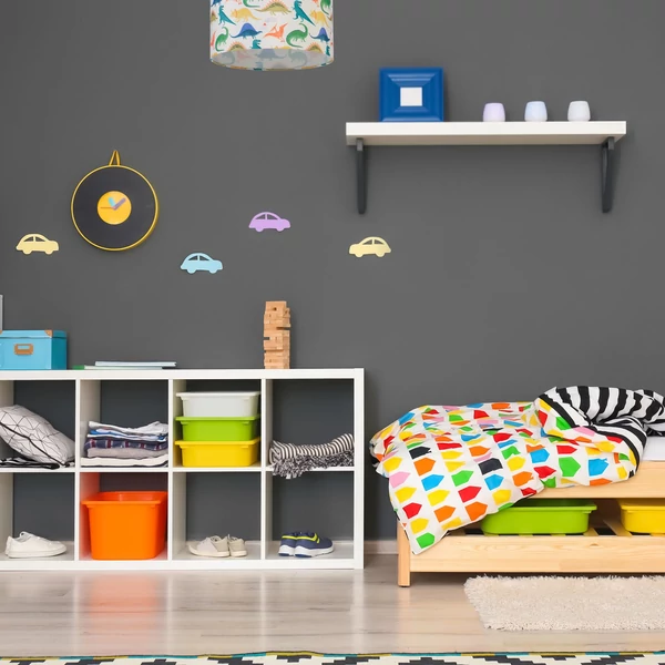 dinós gyerekszobai lámpa színes dinoszaurusz mintával