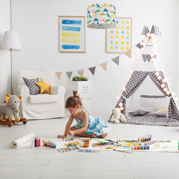 dekoratív dinoszaurusz mintás gyerekszoba lámpa