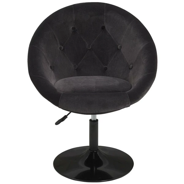 Fekete lounge forgószék szemből fényképezve állítható magassággal