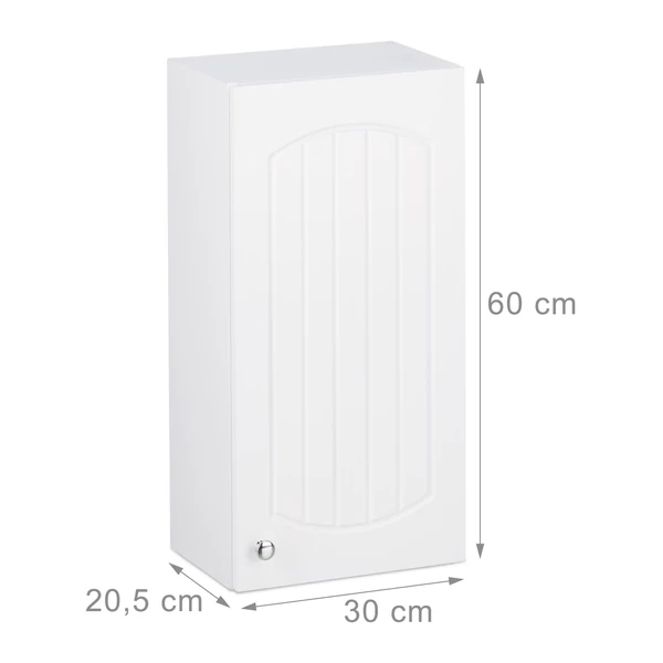 Alik keskeny fürdőszobai szekrény fehér színben zárt ajtóval méretekkel