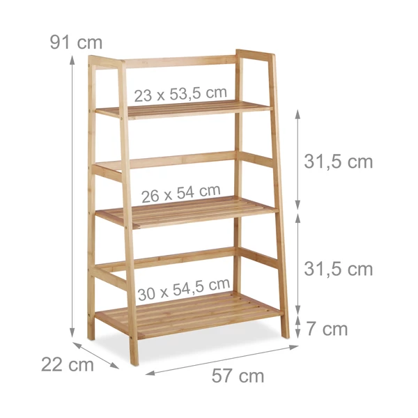 Izumi bambusz polc és tároló üresen méretekkel