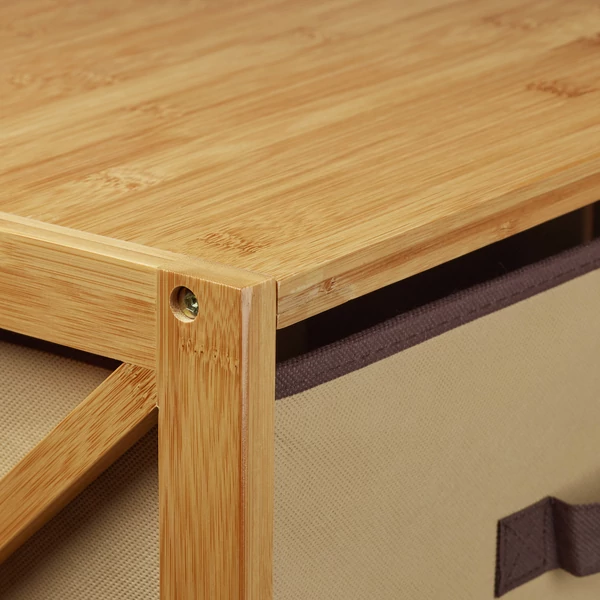 WEN 3 Polcos Bambusz Polc Kosárral