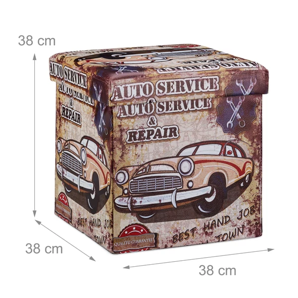 Car autószervíz mintájú puff méretezett katalógusképen