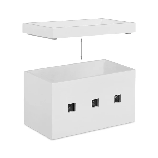 Akun bambusz kábelrendező doboz fehér színben levehető fedéllel