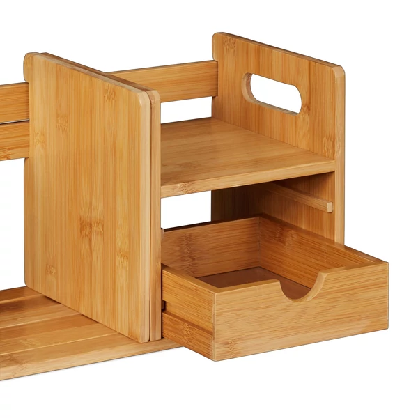 Letisztult stílusú bambusz íróasztal kiegészítő