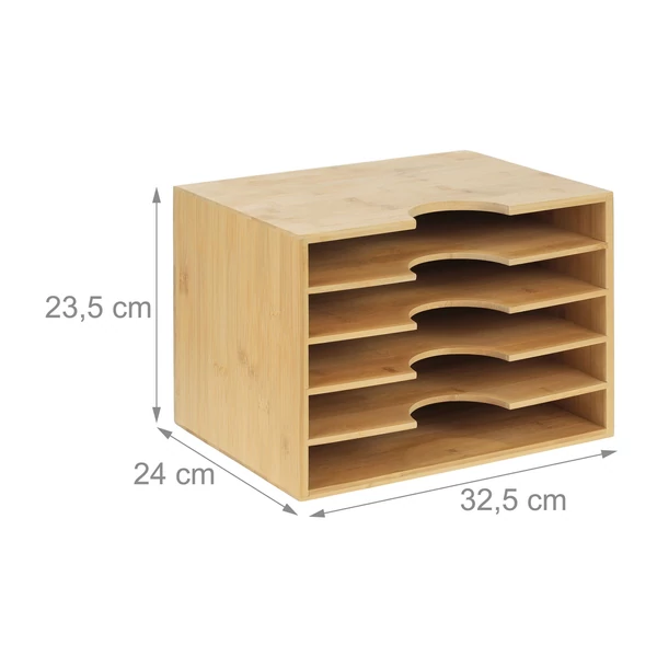 Minimalista bambusz irodai tároló megoldás iratokhoz és dokumentumokhoz