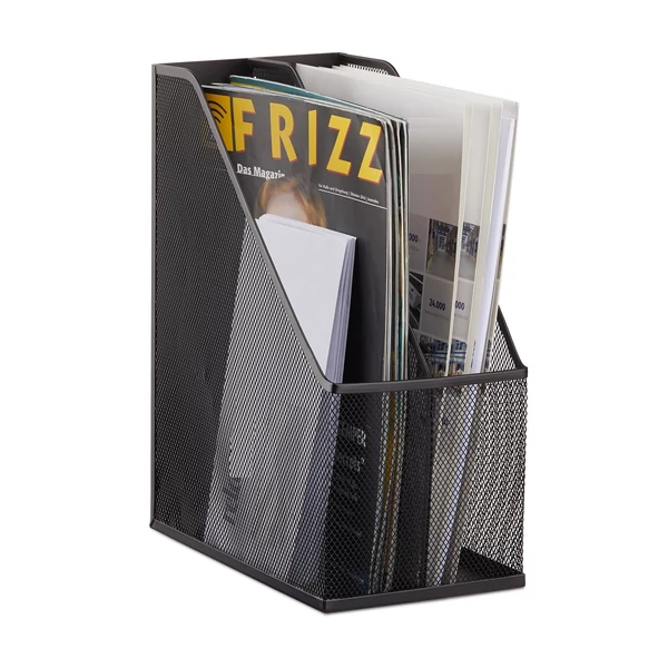 Fémből készült kolp dupla iratrendező papucs fekete színben magazinokkal