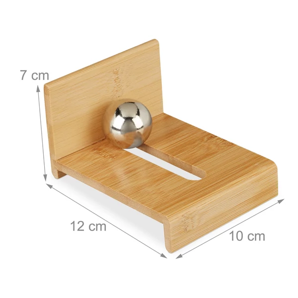 Karpan bambuszból készült névjegykártya tartó üresen méretekkel