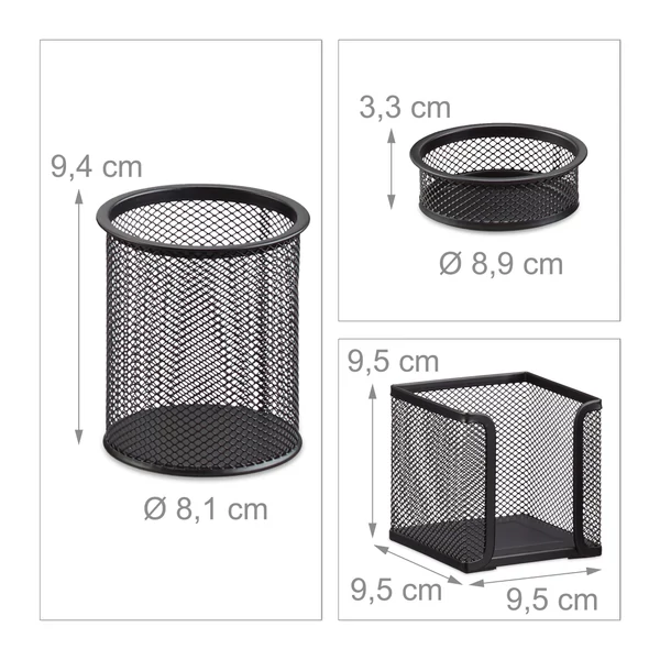 Levi asztali fémhálós rendszerező szett tolltartó jegyzettömb tartóval és egy kisebb méretű tégellyel