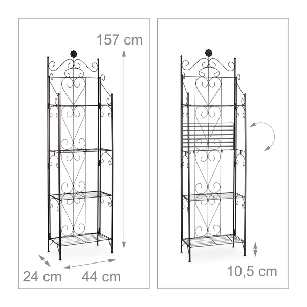 Girot álló virágtartó állvány üresen méretekkel