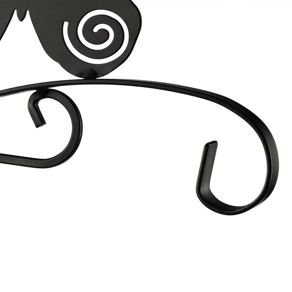 Fekete kampós virágakasztó porszórt felületkezeléssel ráakasztott cserepes növények nélkül