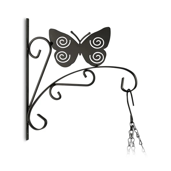 Pillangó formájú fémből készült fali virágtartó és akasztó