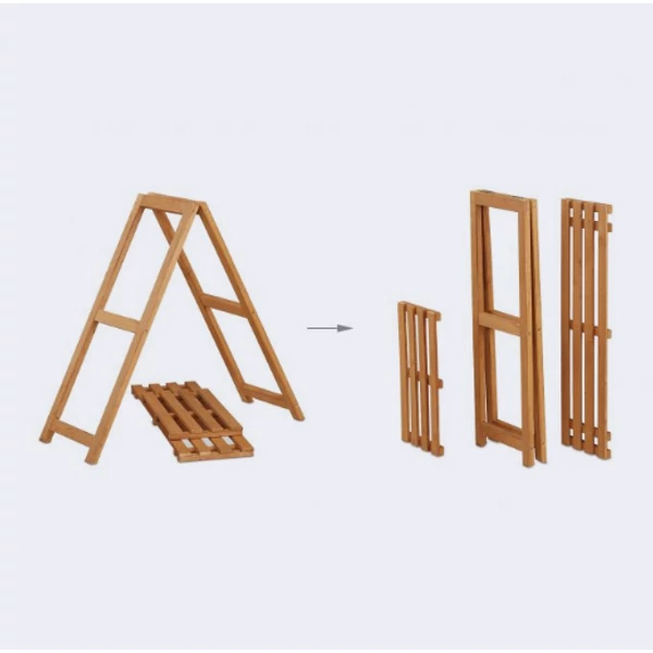 Fa virágtartó állvány piramis alakú szétszerelt állapotban