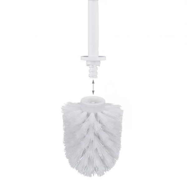 Külső menetes wc kefe rúd becsavarása egy belső menetes wc kefe pótfejbe 