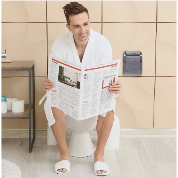 Leo műanyag falra szerelhető Wc papír tartó Wc mellé felszerelve