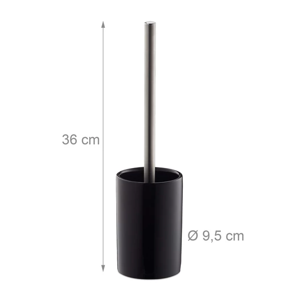 Tonk wc kefe és tartó szettben méretekkel fekete színben