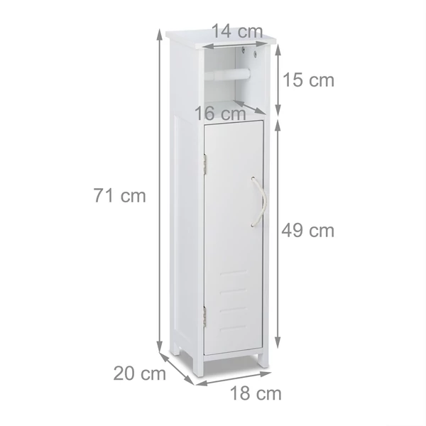 RUG Keskeny Fürdőszoba Szekrény, Wc Papír Tartóval