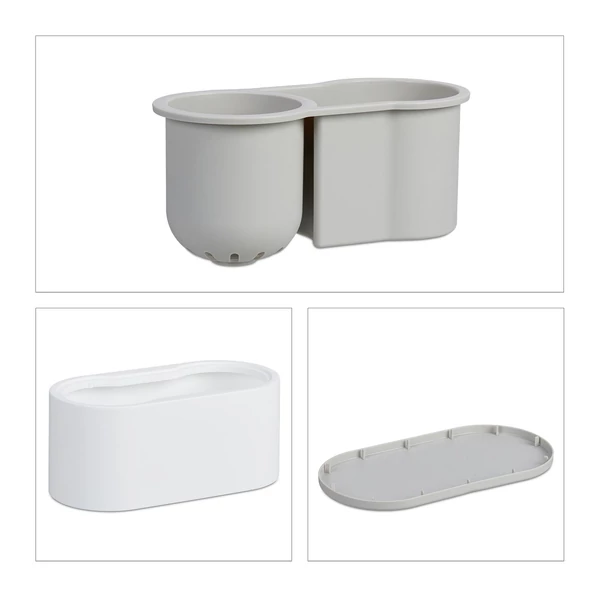 Műanyag fali wc kefe tartó kivehető műanyag tartállyal fehér színben