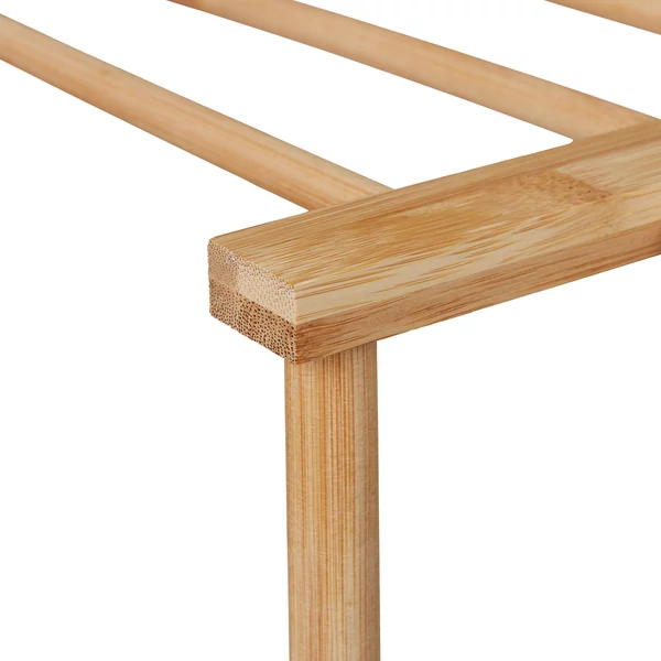 Nara bambusz tésztaszárító állvány egyik sarka közelről